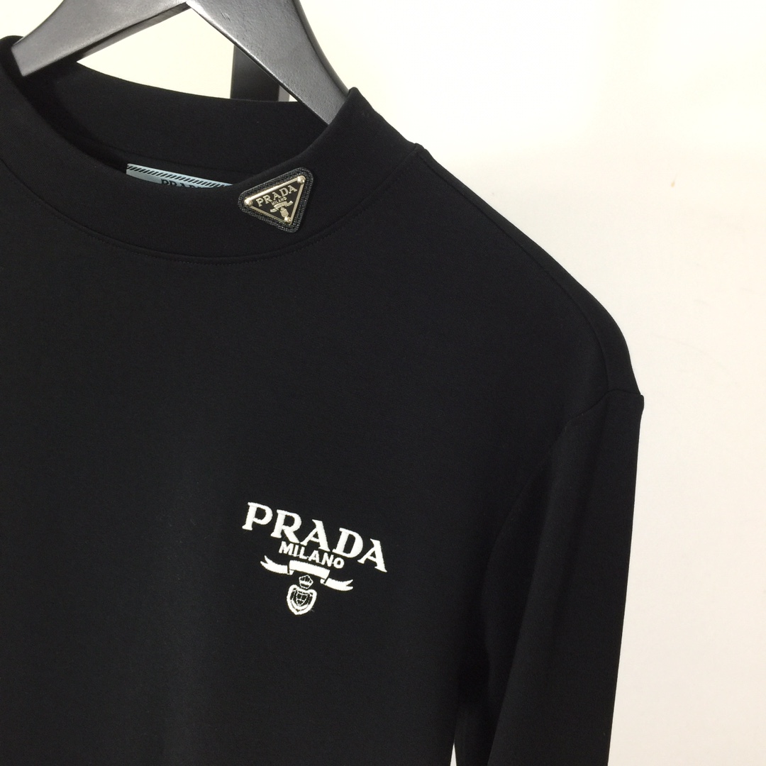 Prada Long-sleeved Cotton T-shirt - EUR FASHION