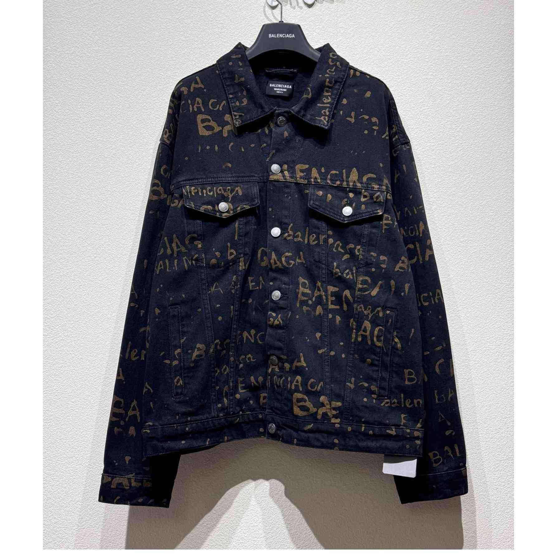 Balenciaga Bleachy Allover Denim Jacket - EUR FASHION