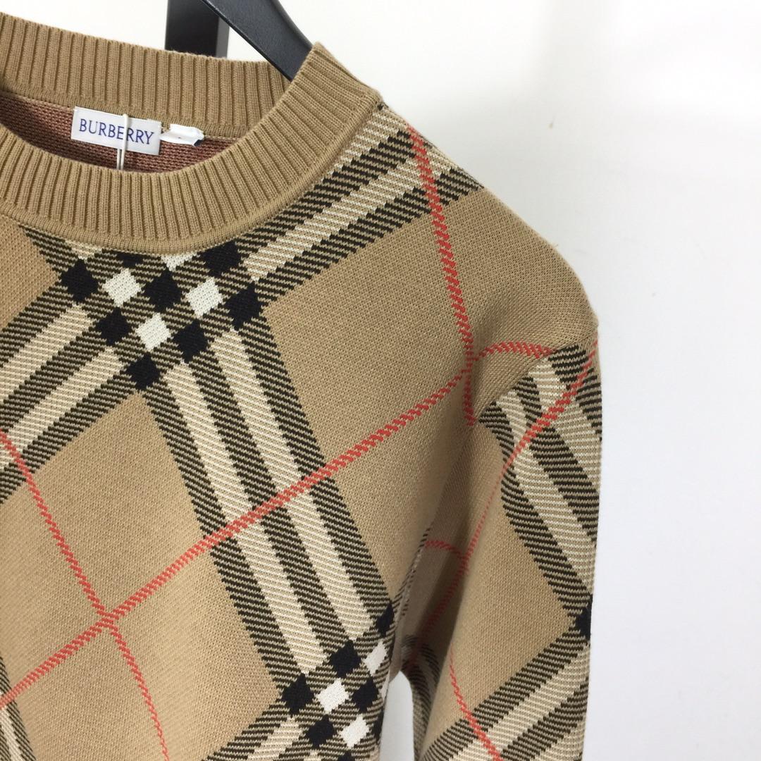 Burberry Check Wool Blend Sweater - EUR FASHION