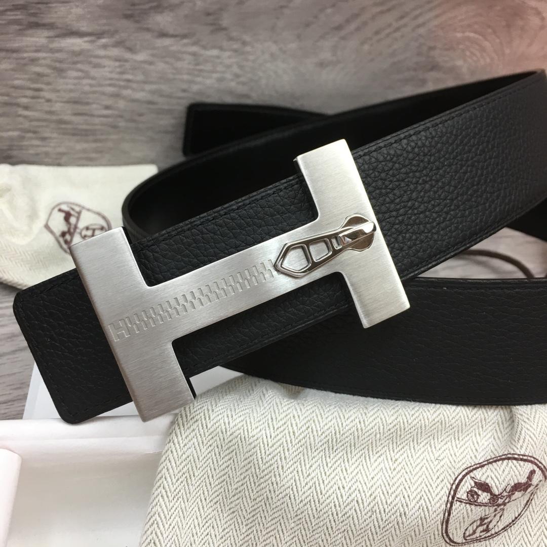 Hermes Leather H Buckle Belt - EUR FASHION