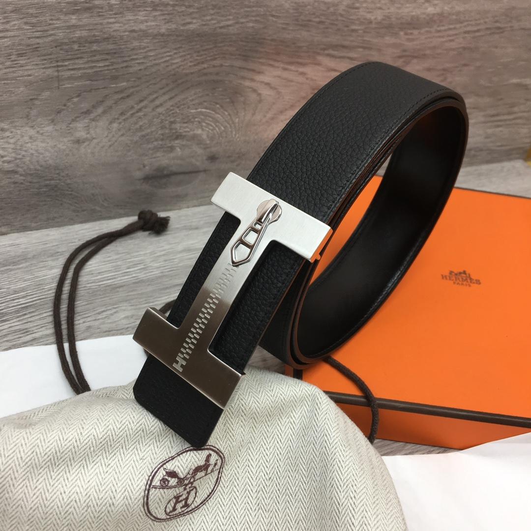 Hermes Leather H Buckle Belt - EUR FASHION