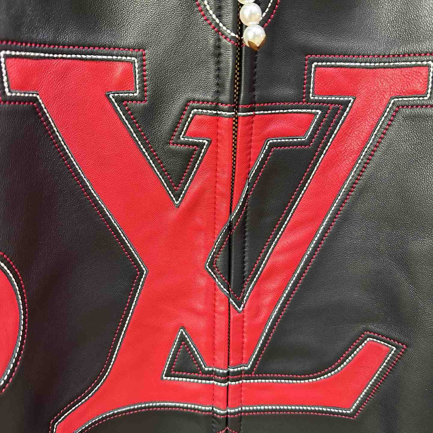 Louis Vuitton Embroidered Leather Bomber Jacket   - EUR FASHION