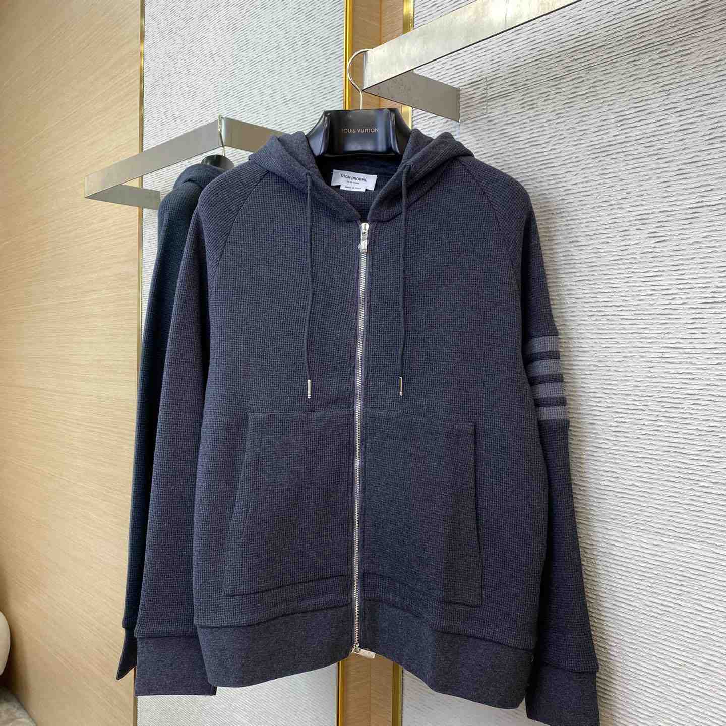 Thom Browne 4-Bar Zip-Up Cashmere Hoodie - EUR FASHION