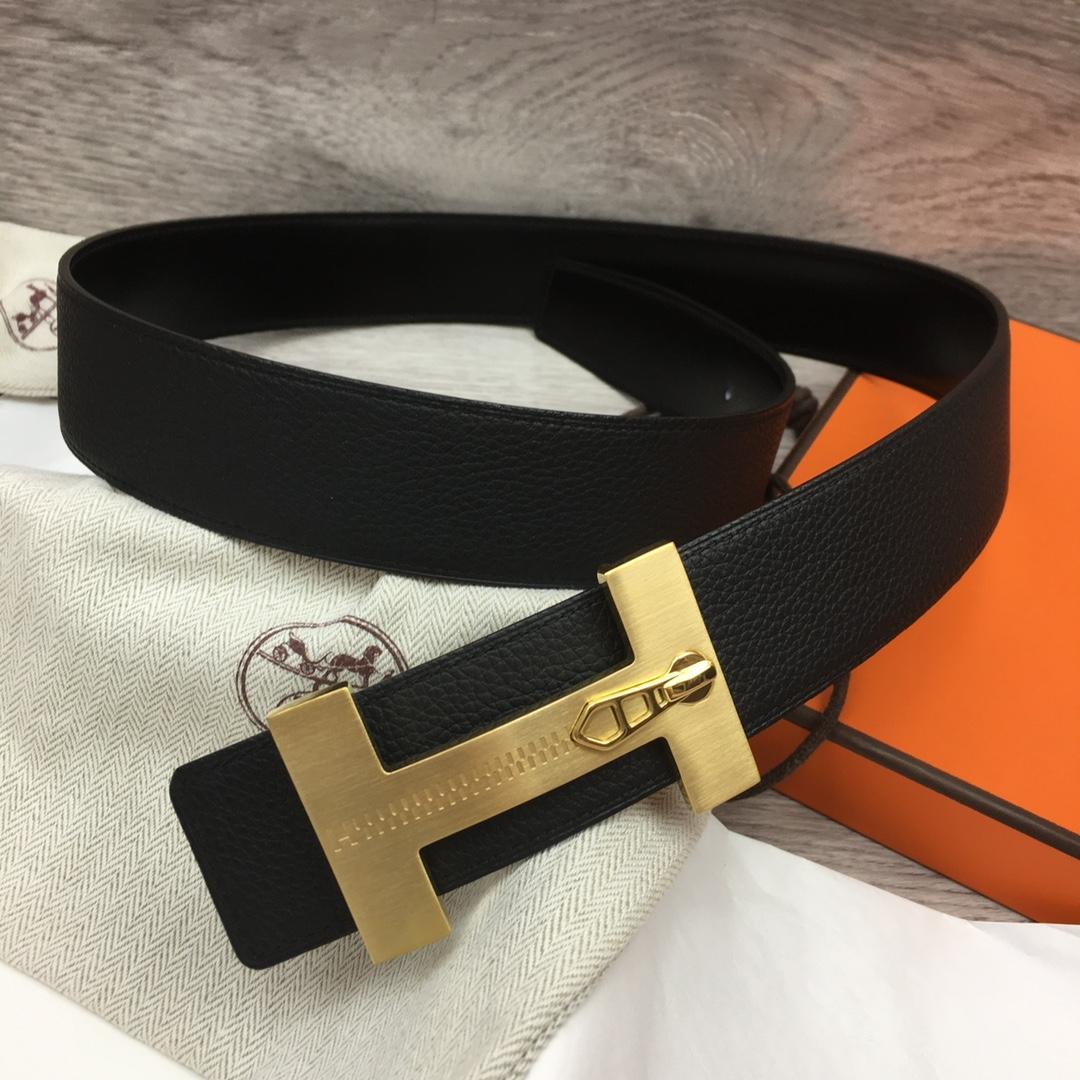 Hermes Leather H Buckle Belt - EUR FASHION