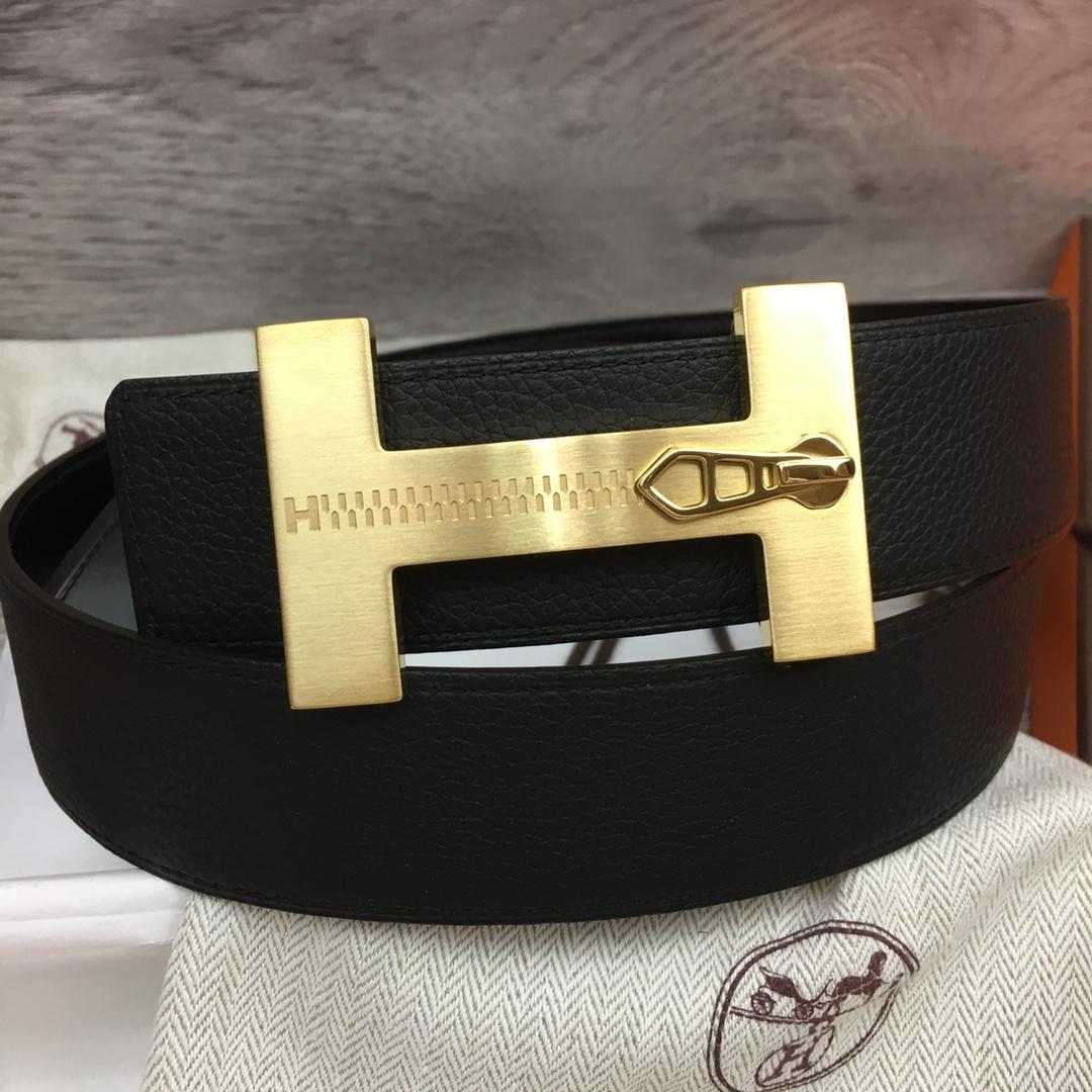 Hermes Leather H Buckle Belt - EUR FASHION