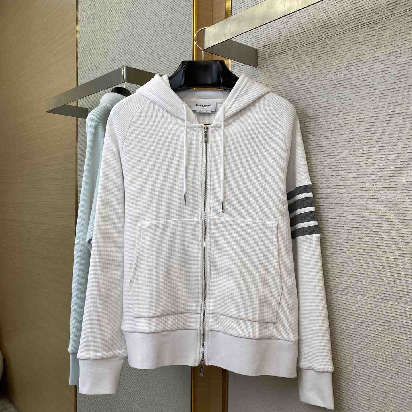 Thom Browne 4-Bar Zip-Up Cashmere Hoodie - EUR FASHION