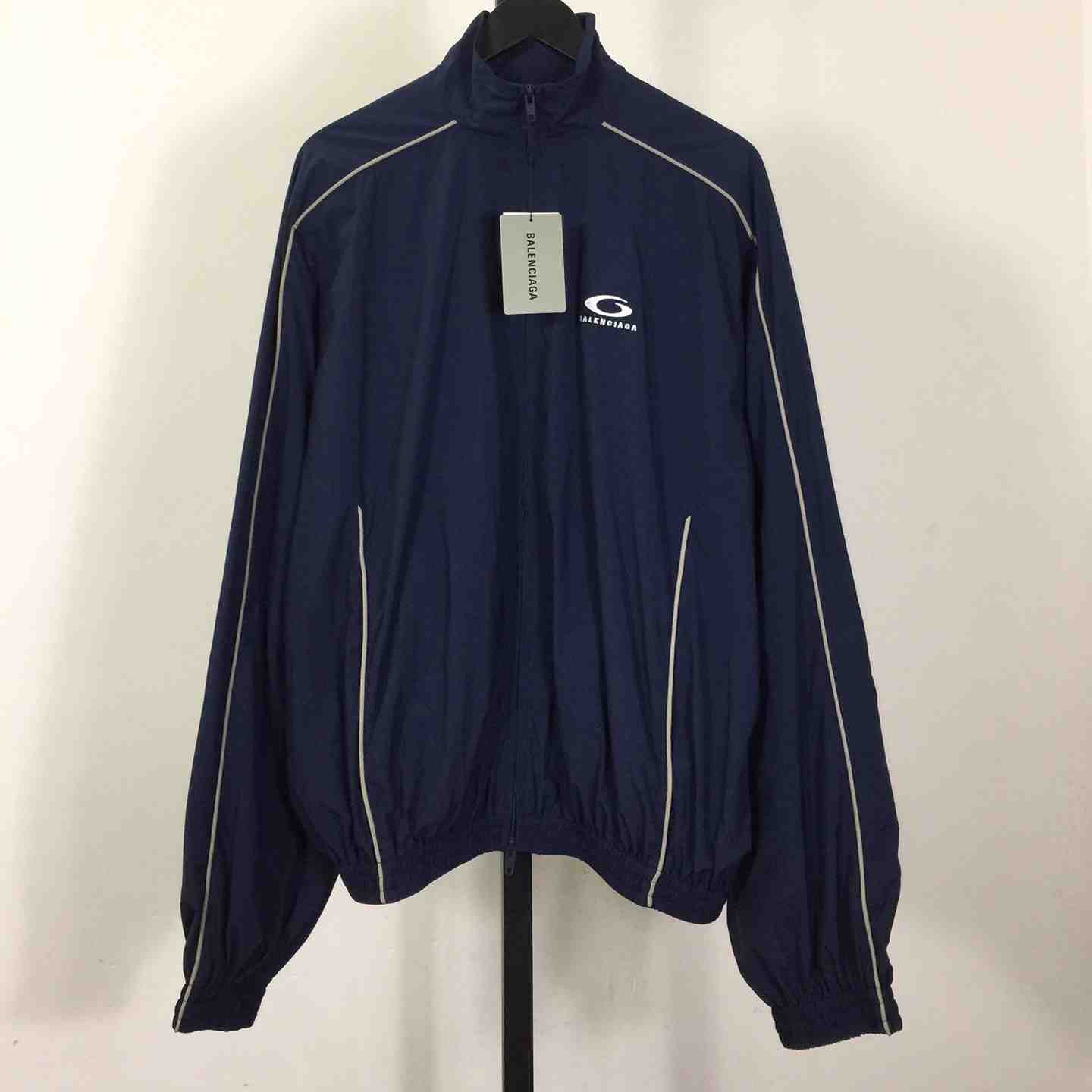 Balenciaga Loop Sports Icon Large Tracksuit Jacket In Navy Blue - EUR FASHION