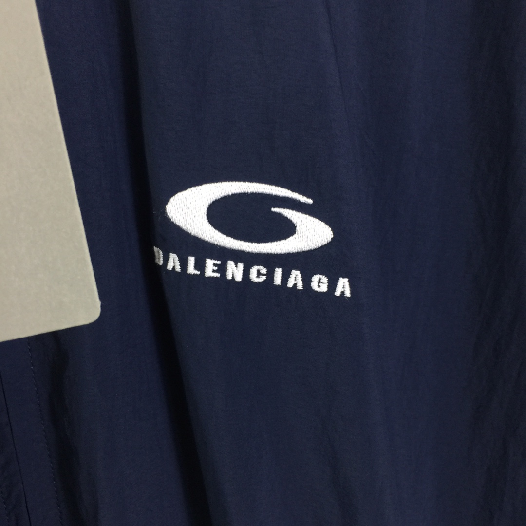 Balenciaga Loop Sports Icon Large Tracksuit Jacket In Navy Blue - EUR FASHION