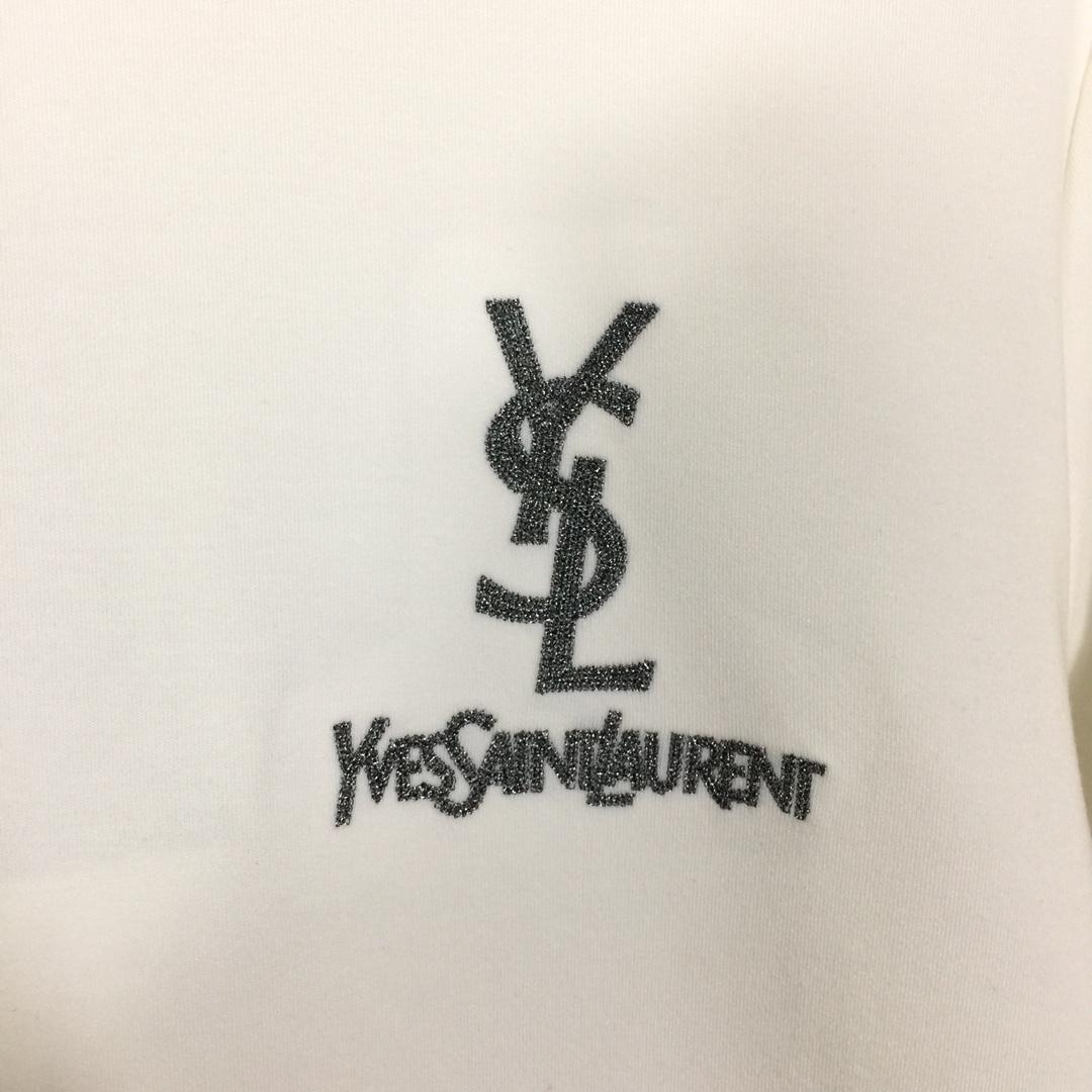 Saint Laurent Logo Long Sleeve Tee - EUR FASHION