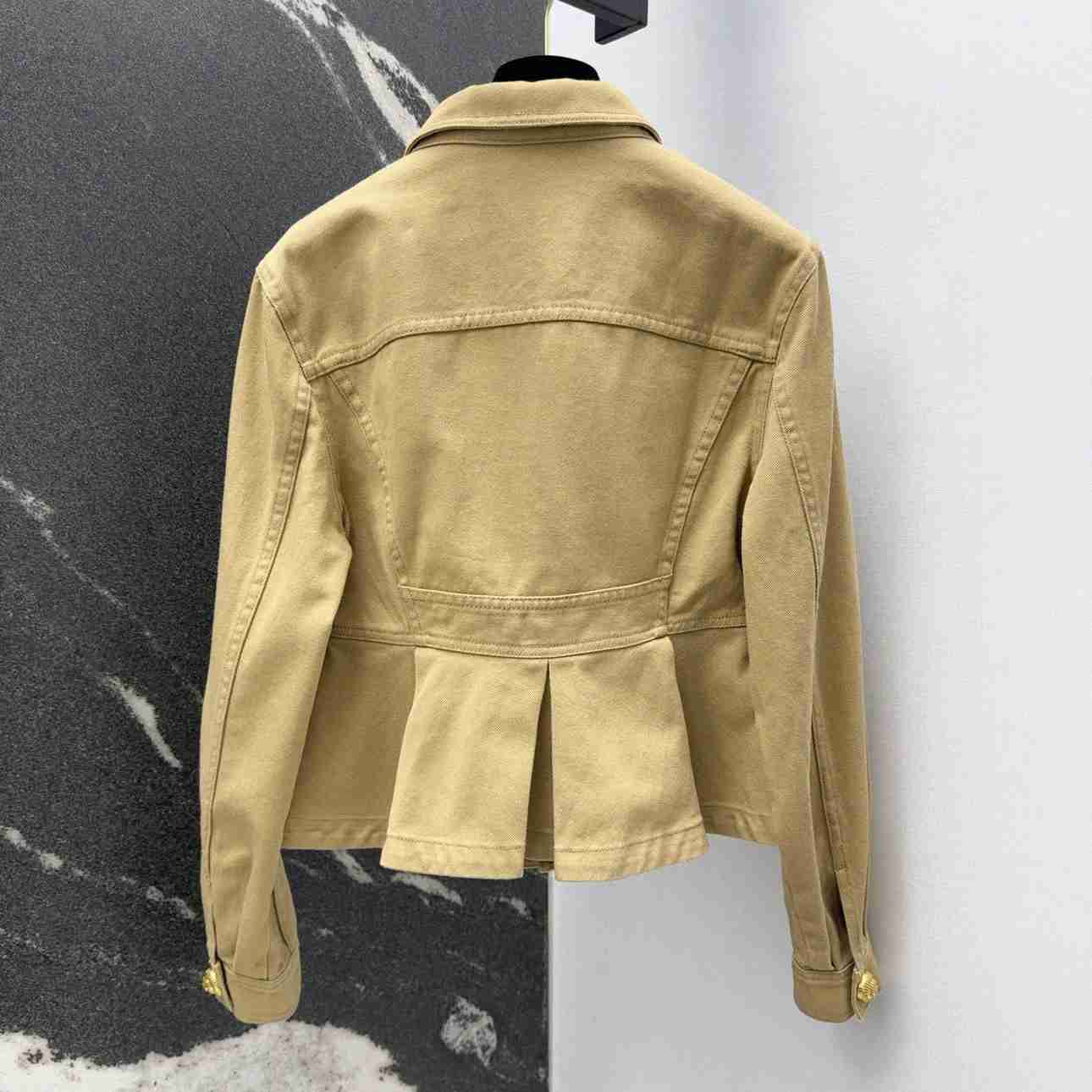 Balmain Ruffled Cotton Canvas Jacket - EUR FASHION