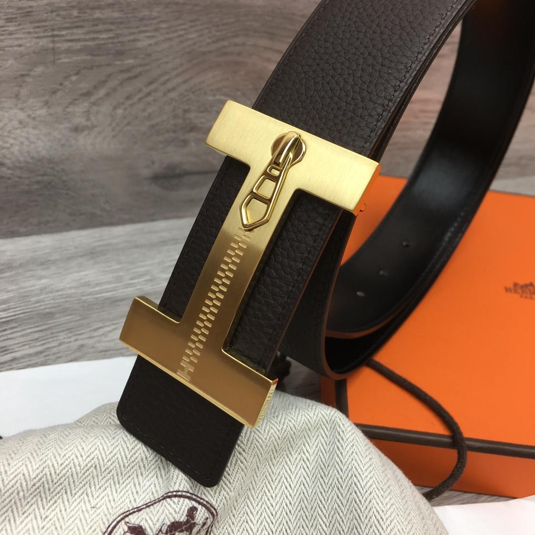 Hermes Leather H Buckle Belt - EUR FASHION