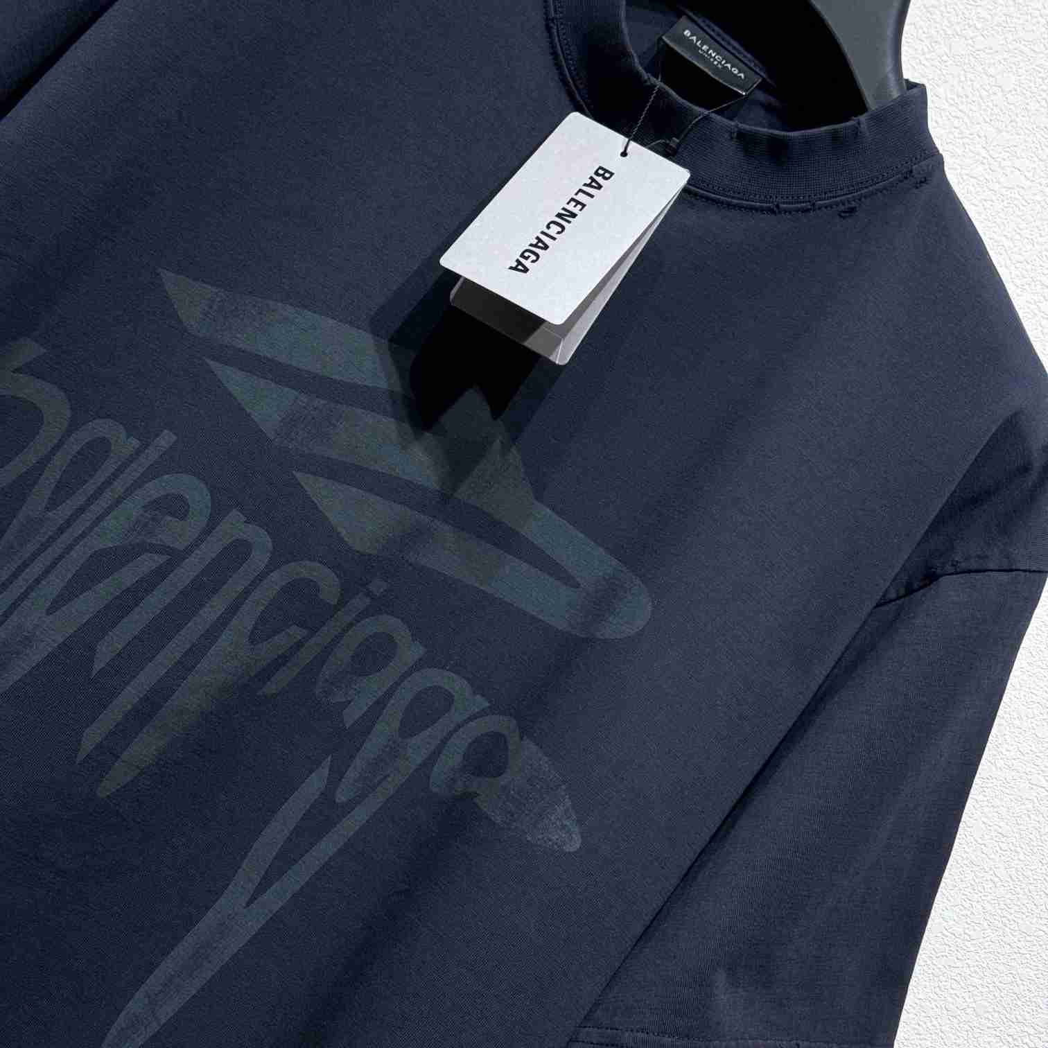 Balenciaga 3B Liquefied T-Shirt Oversized In Faded Black - EUR FASHION