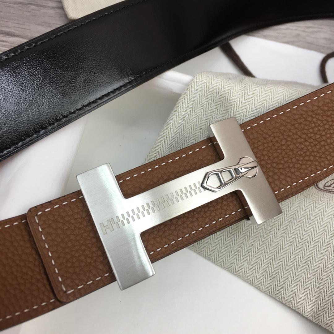 Hermes Leather H Buckle Belt - EUR FASHION