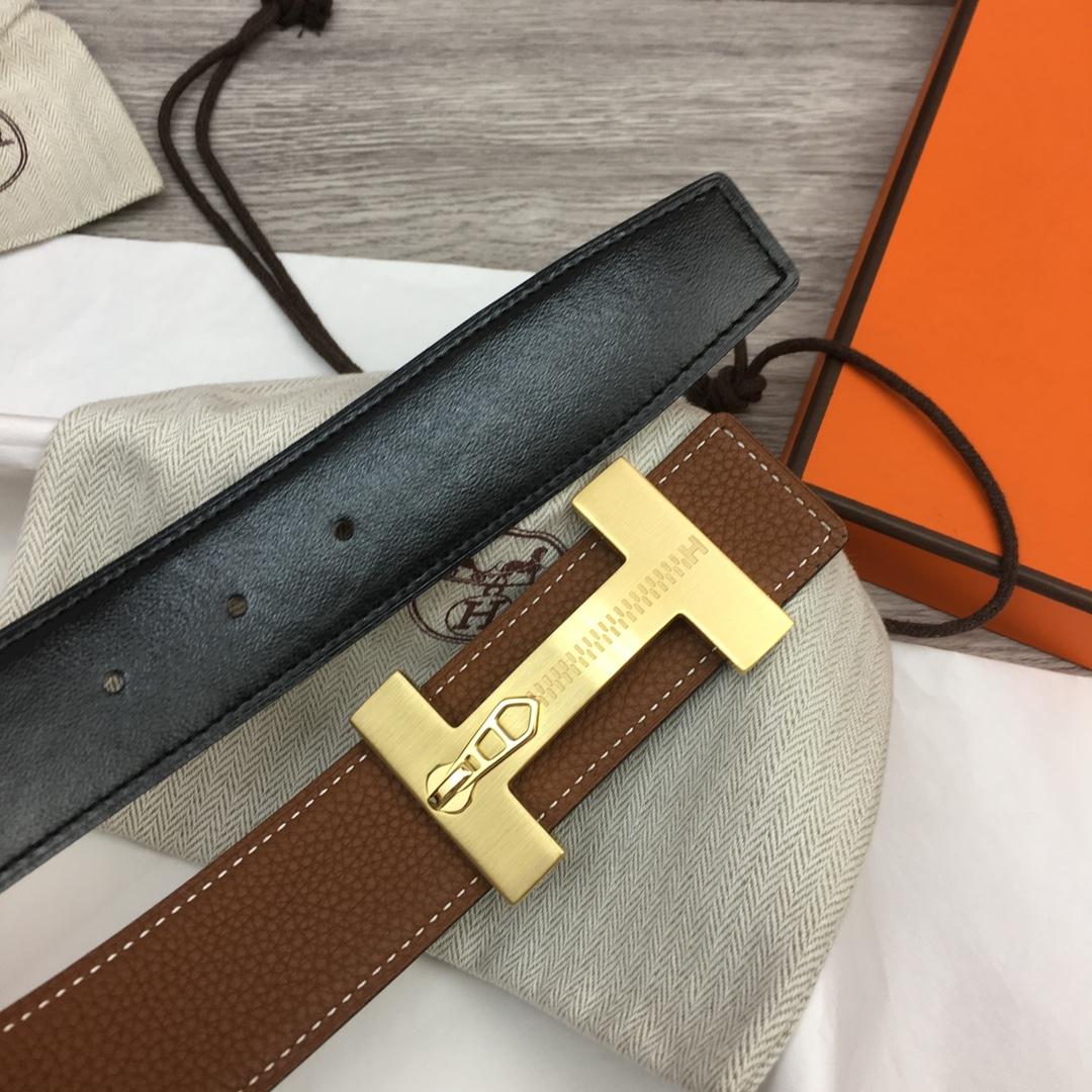 Hermes Leather H Buckle Belt - EUR FASHION