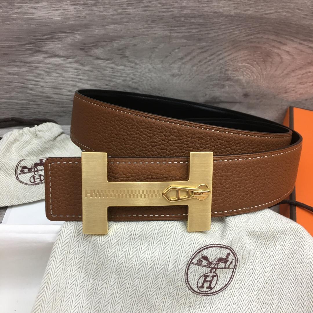 Hermes Leather H Buckle Belt - EUR FASHION