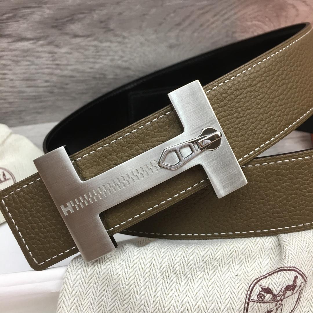 Hermes Leather H Buckle Belt - EUR FASHION