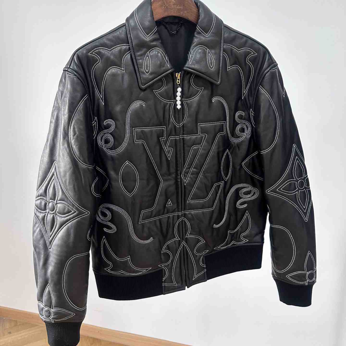 Louis Vuitton Embroidered Leather Bomber Jacket   - EUR FASHION