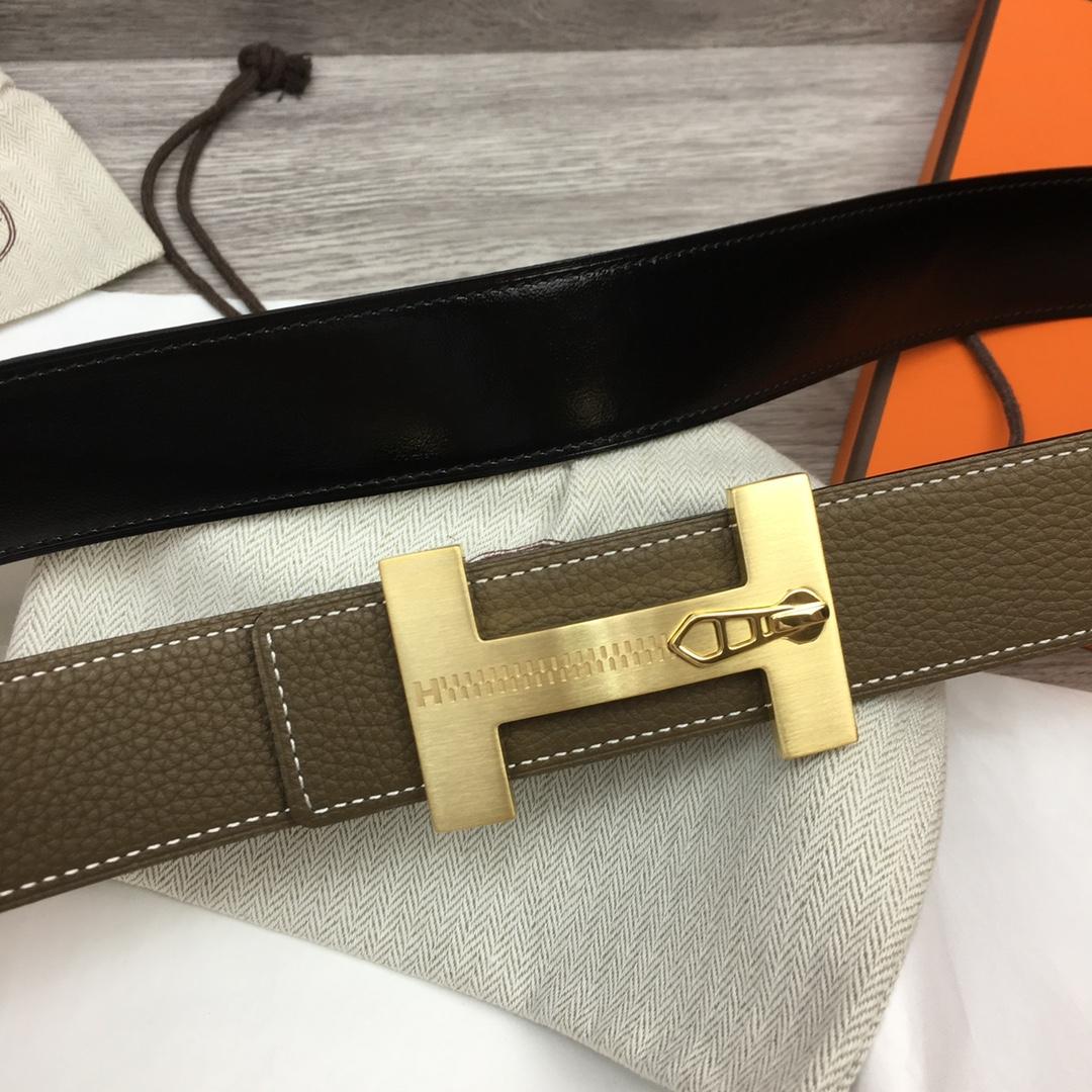 Hermes Leather H Buckle Belt - EUR FASHION