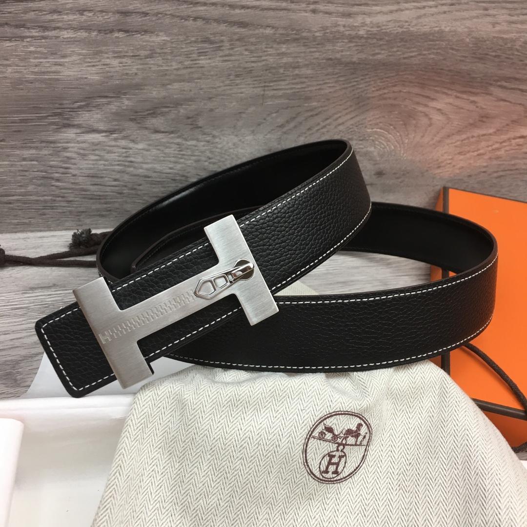 Hermes Leather H Buckle Belt - EUR FASHION