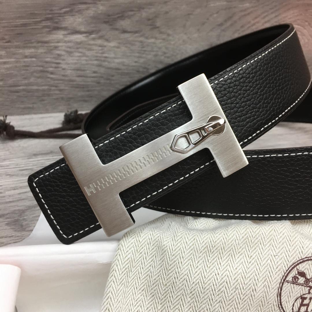 Hermes Leather H Buckle Belt - EUR FASHION