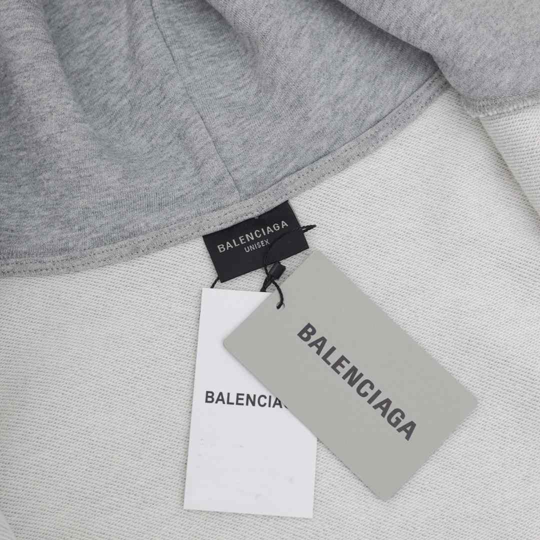 Balenciaga Planet Earth Zip-Up Hoodie Regular Fit In Heather Grey - EUR FASHION