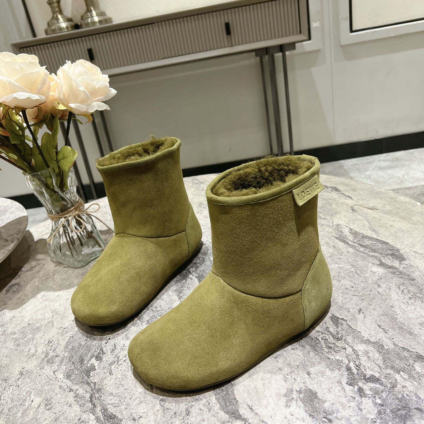 Loewe Lago Boot In Suede And Shearling - EUR FASHION