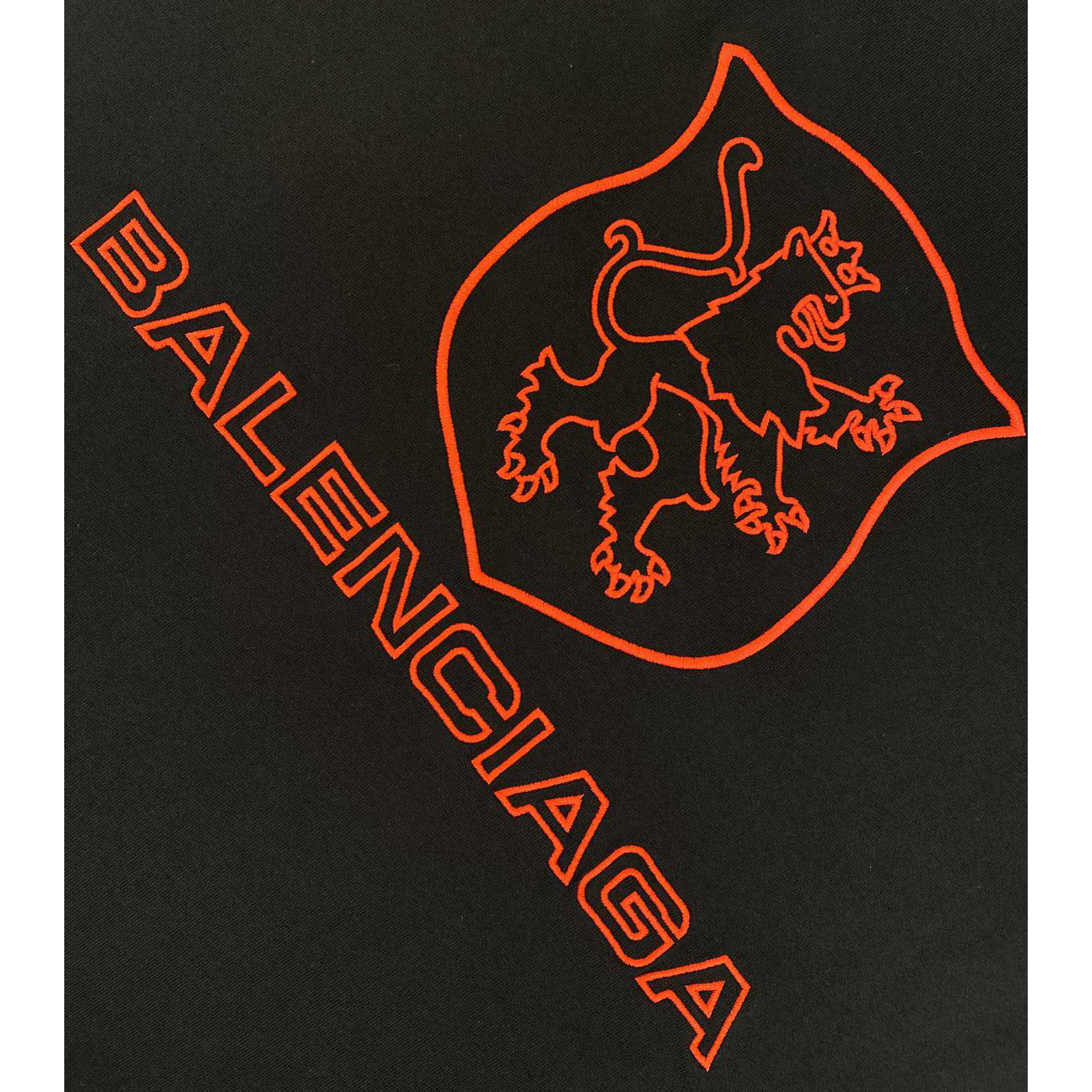 Balenciaga Lion Club T-Shirt Oversized In Washed black And Red - EUR FASHION