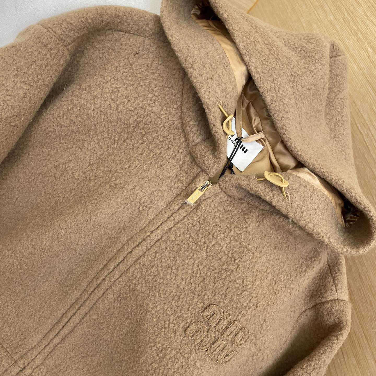 Miu Miu Brown Hooded Casual Jacket - EUR FASHION