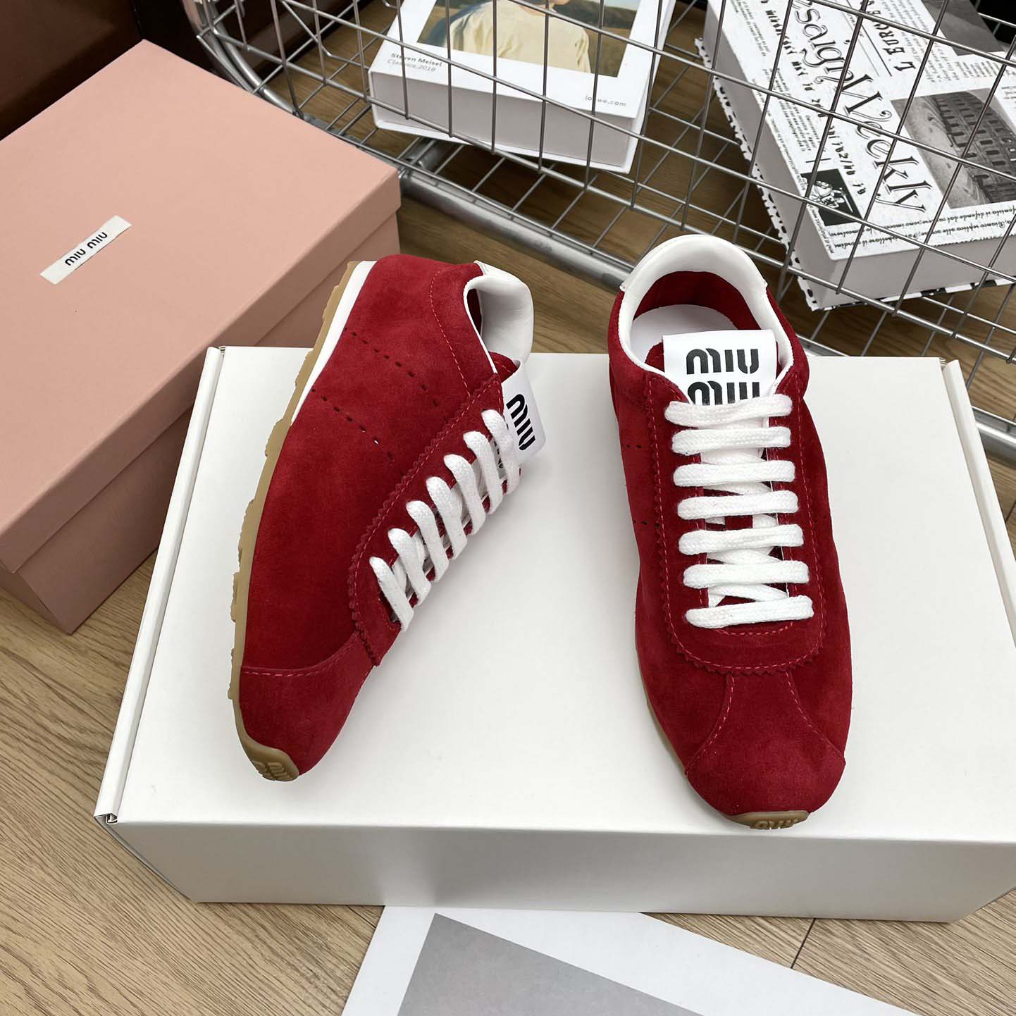 Miu Miu Plume Suede Sneakers - EUR FASHION