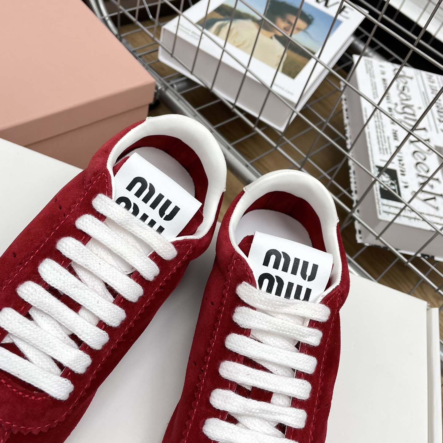 Miu Miu Plume Suede Sneakers - EUR FASHION