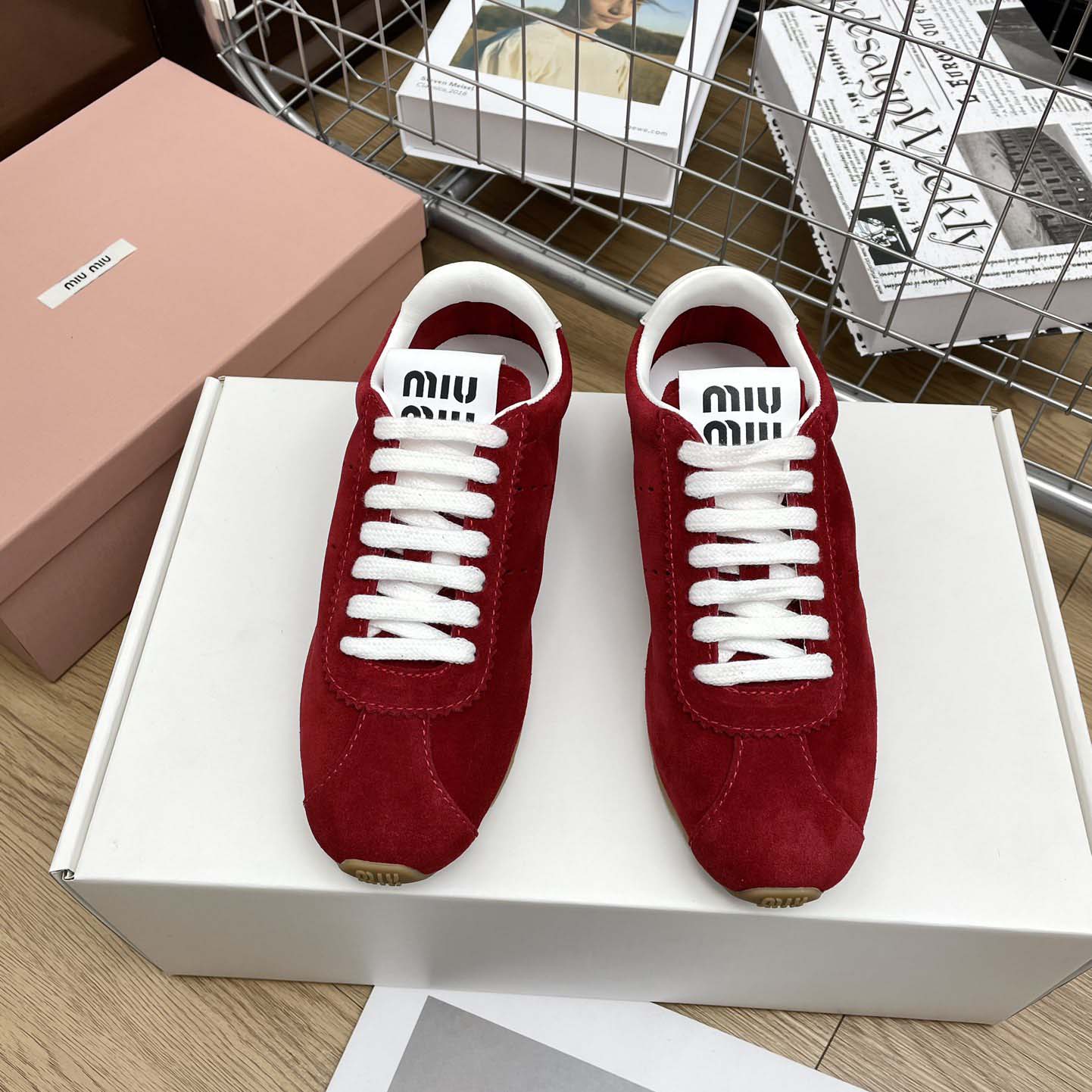 Miu Miu Plume Suede Sneakers - EUR FASHION