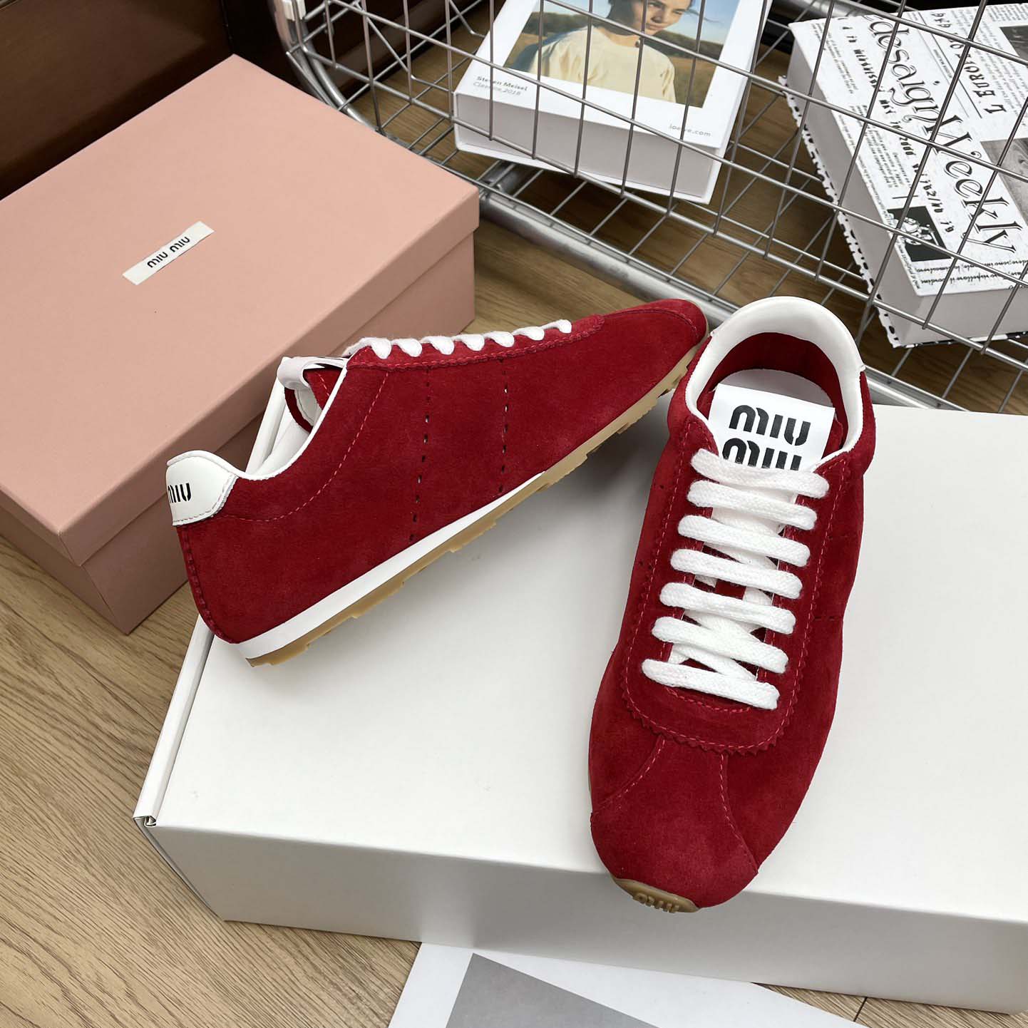 Miu Miu Plume Suede Sneakers - EUR FASHION