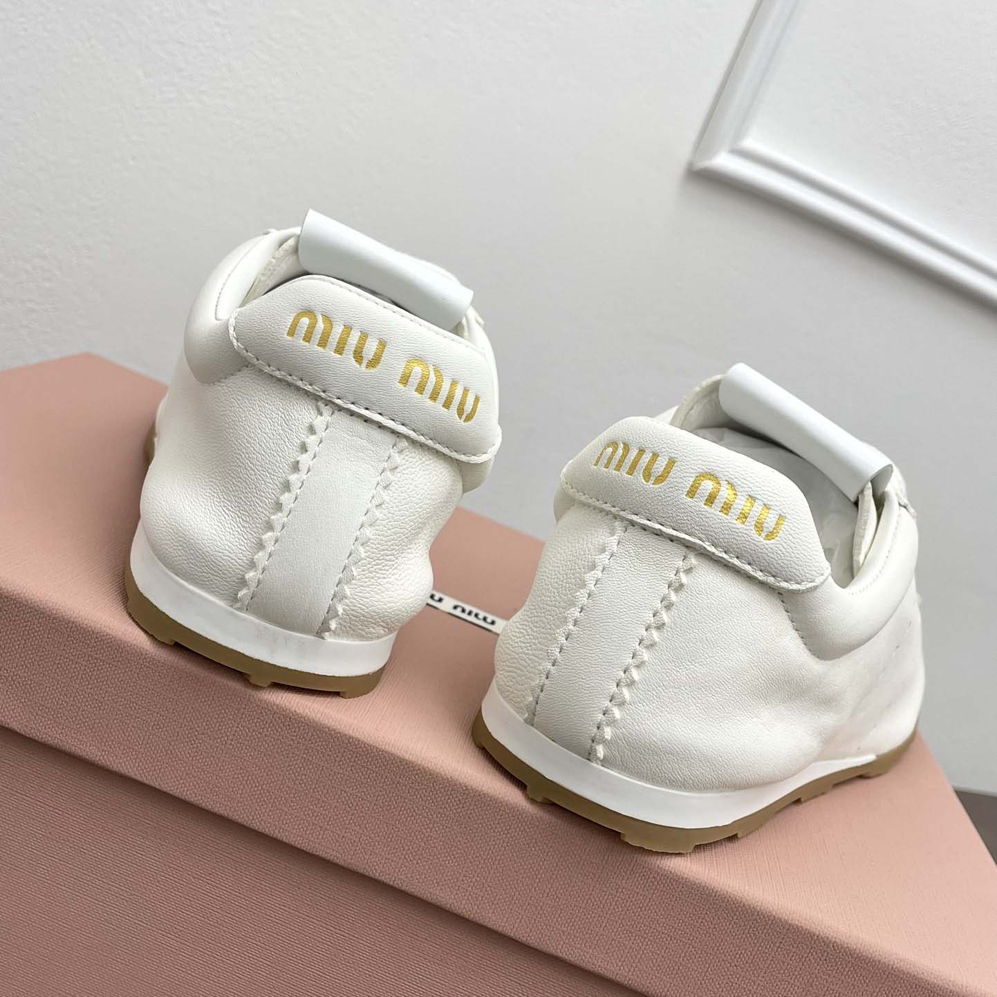 Miu Miu Plume Nappa Leather Sneakers - EUR FASHION