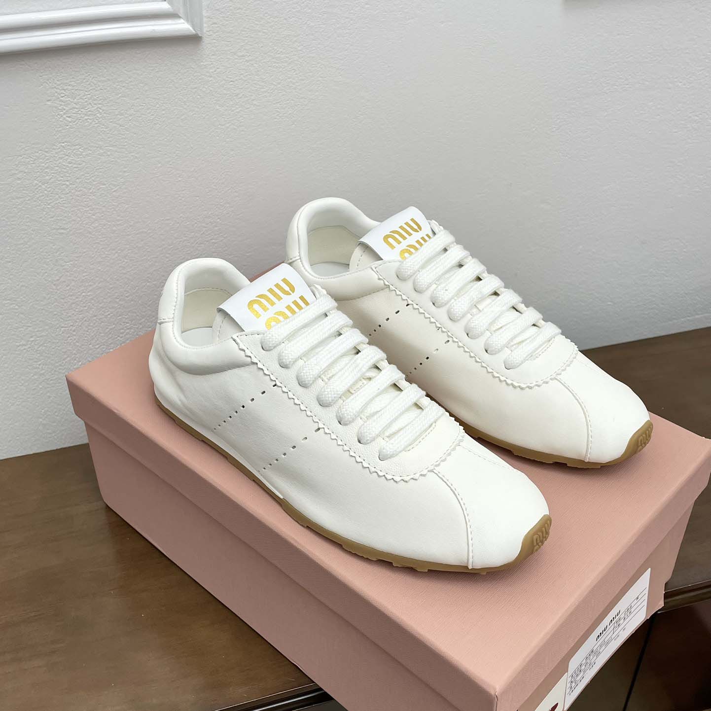 Miu Miu Plume Nappa Leather Sneakers - EUR FASHION