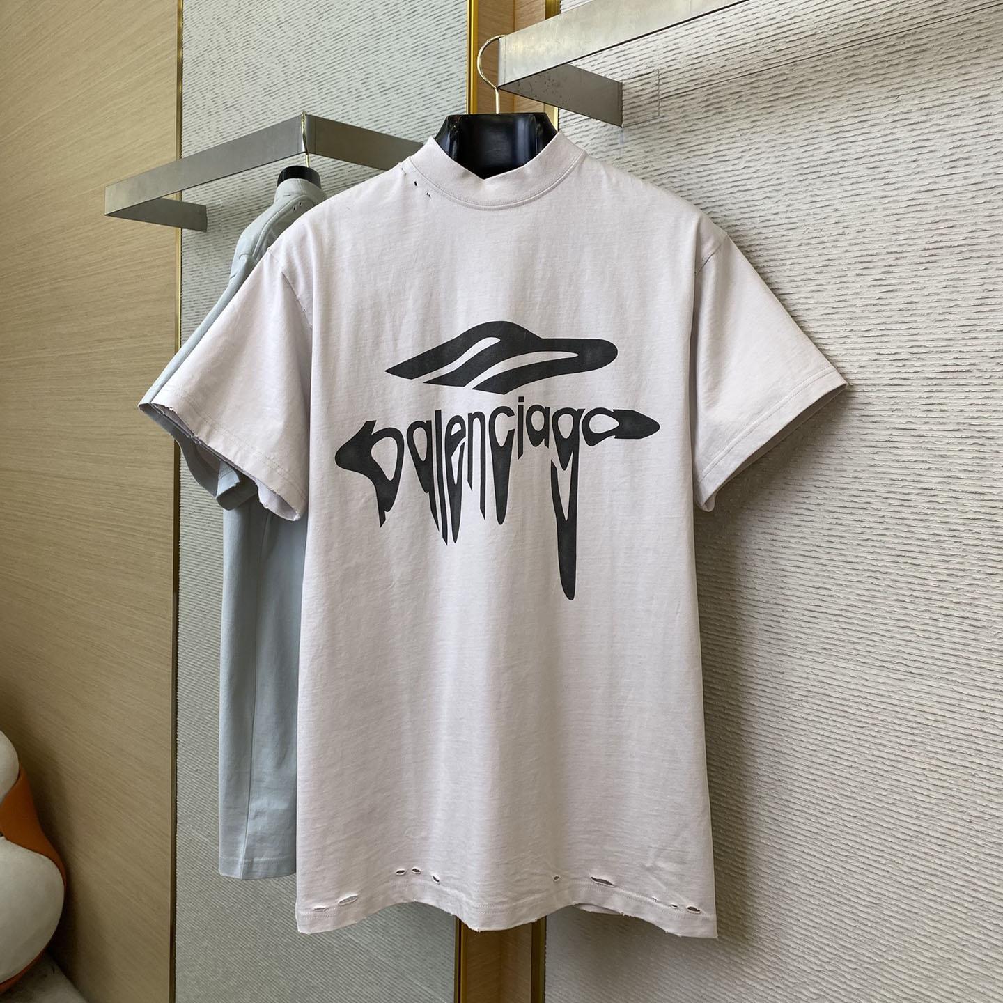 Balenciaga 3B Liquefied T-Shirt Oversized in Dirty White - EUR FASHION