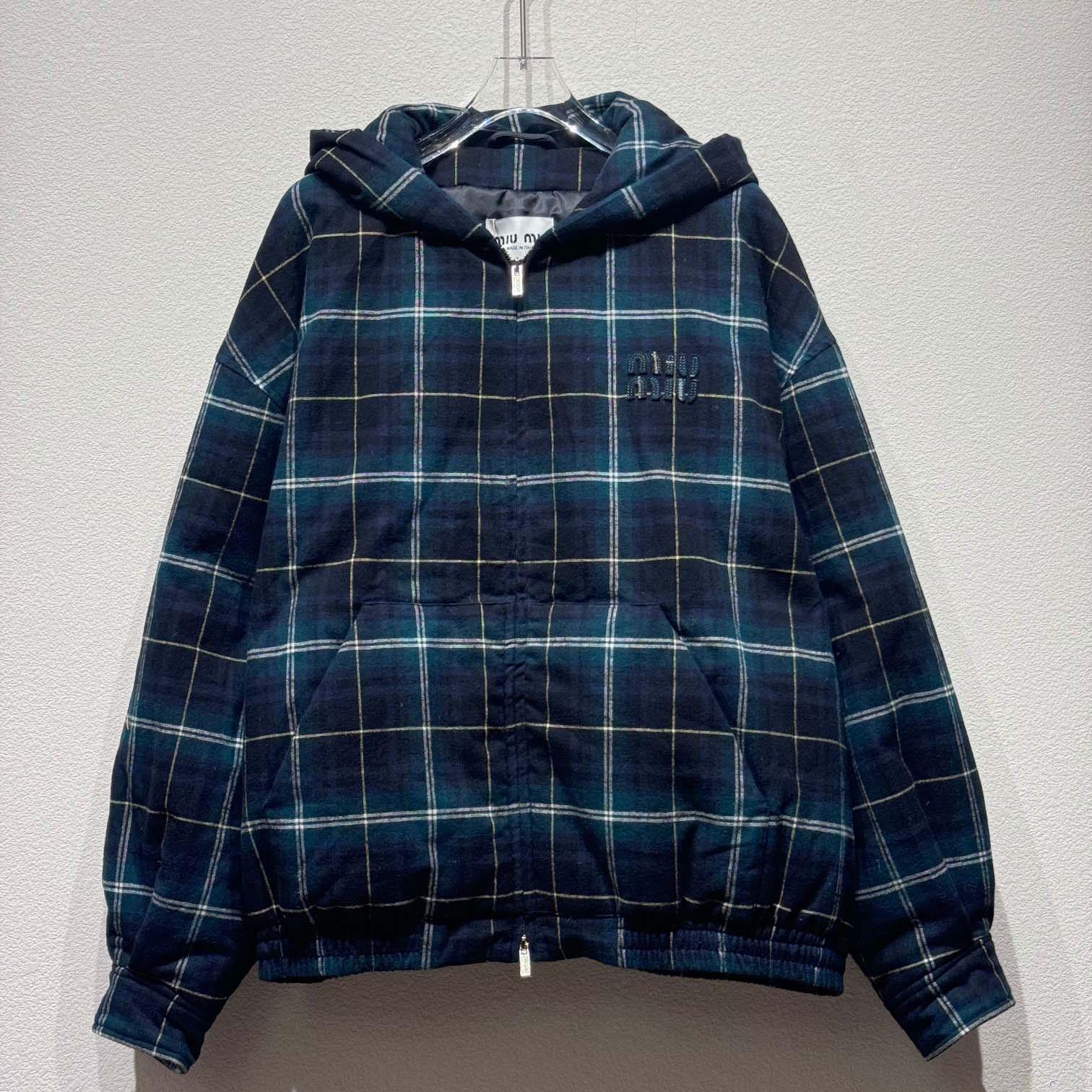 Miu Miu Plaid Hoodie Jacket - EUR FASHION