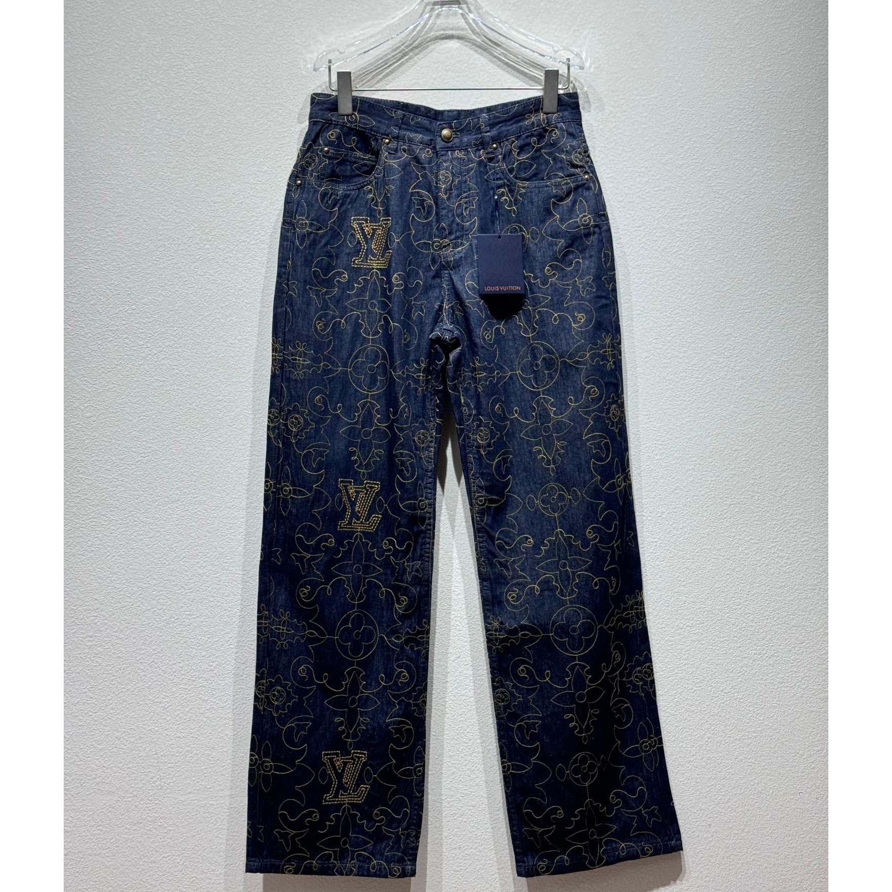 Louis Vuitton Embroidered Denim Pants    - EUR FASHION