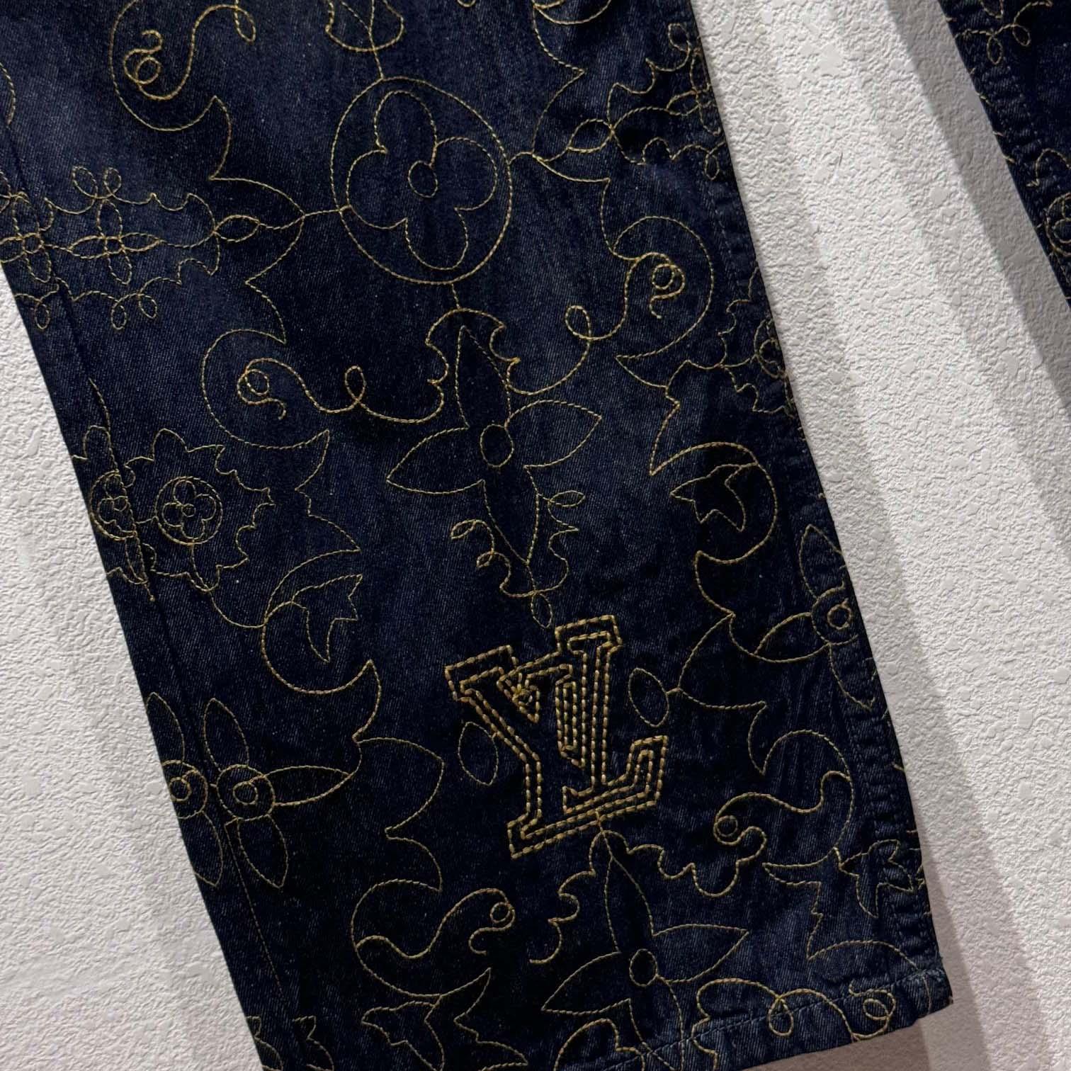 Louis Vuitton Embroidered Denim Pants    - EUR FASHION