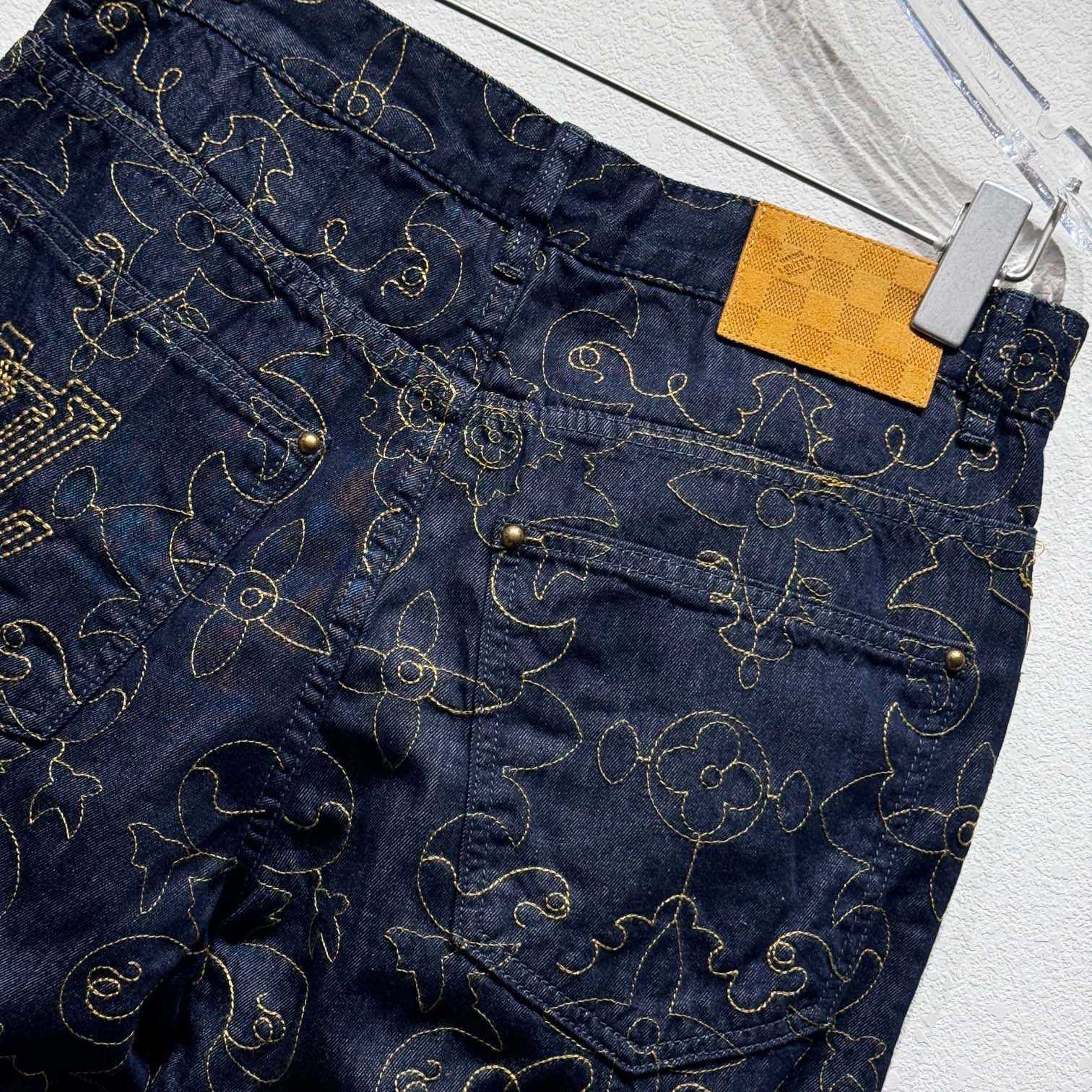 Louis Vuitton Embroidered Denim Pants    - EUR FASHION