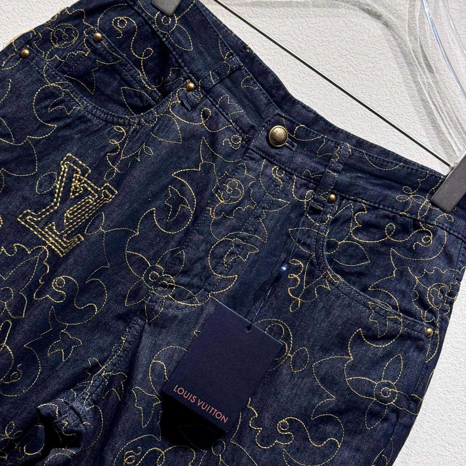 Louis Vuitton Embroidered Denim Pants    - EUR FASHION