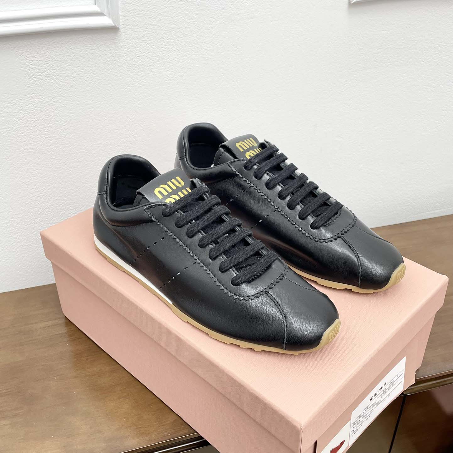 Miu Miu Plume Nappa Leather Sneakers - EUR FASHION