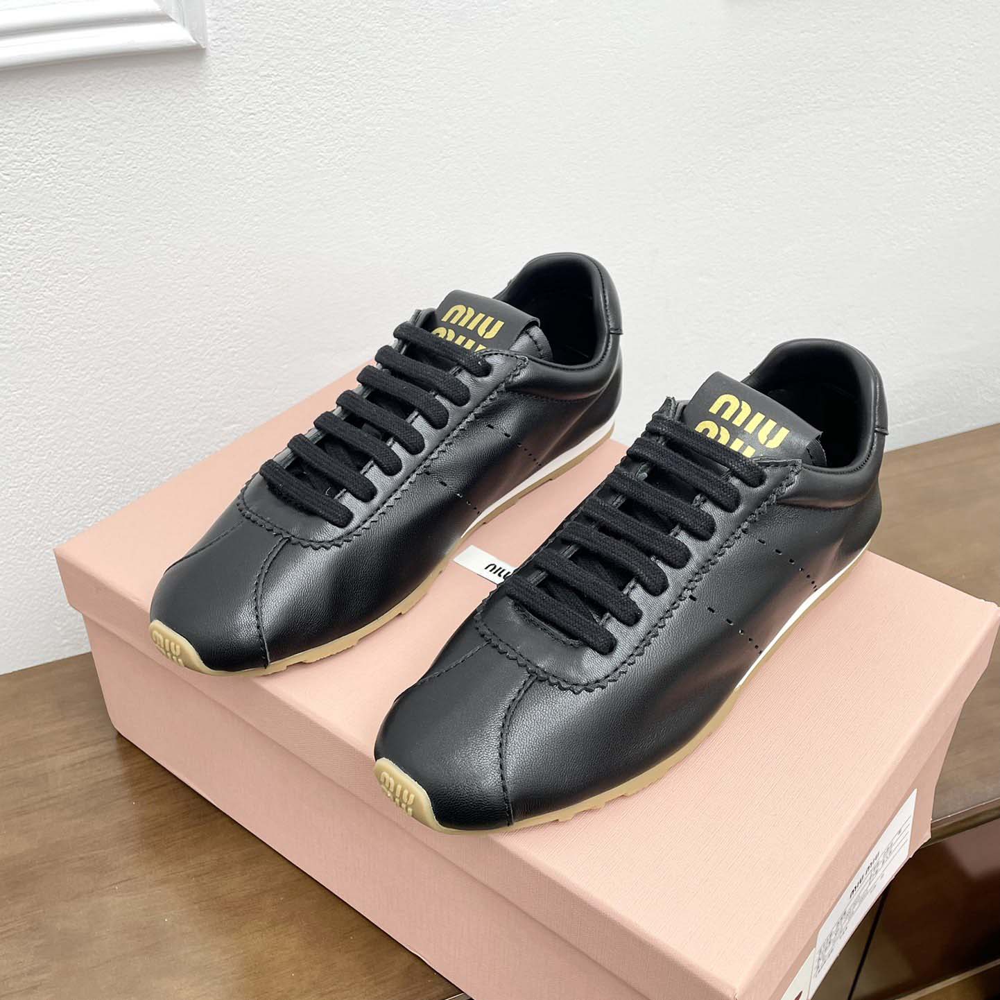 Miu Miu Plume Nappa Leather Sneakers - EUR FASHION