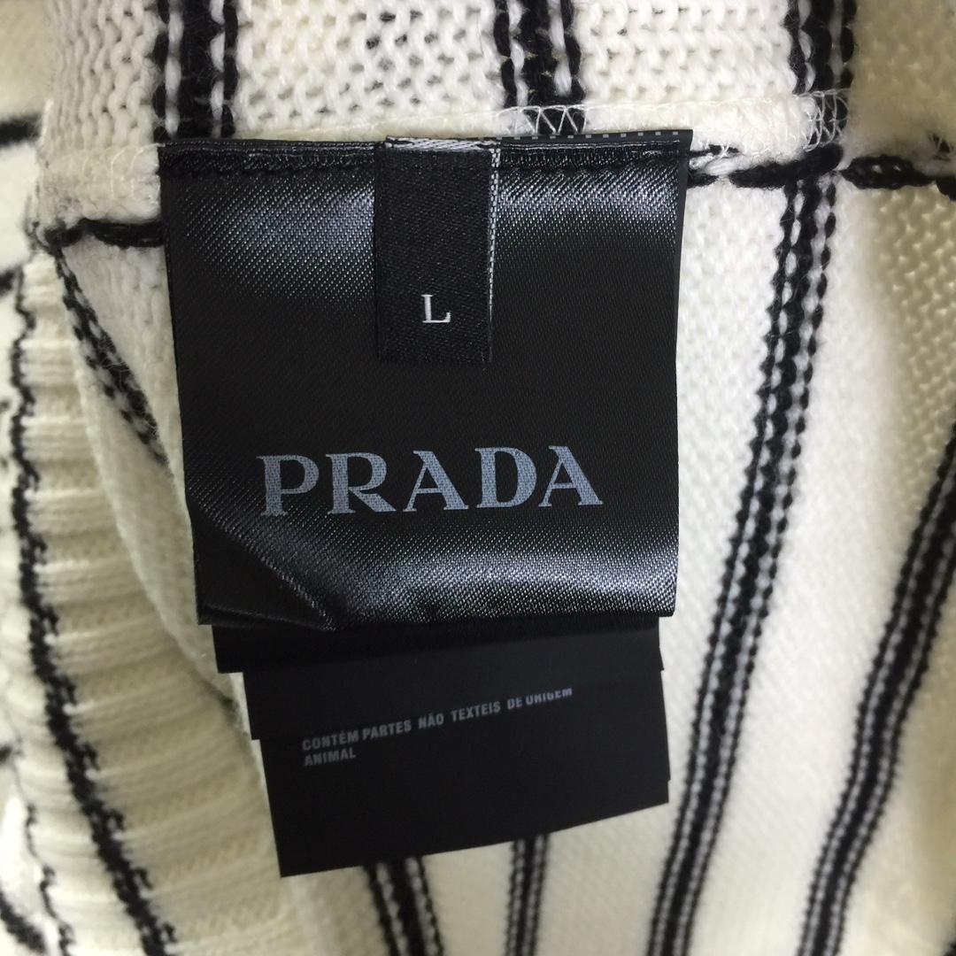 Prada Intarsia-logo Striped Cashmere Jumper - EUR FASHION