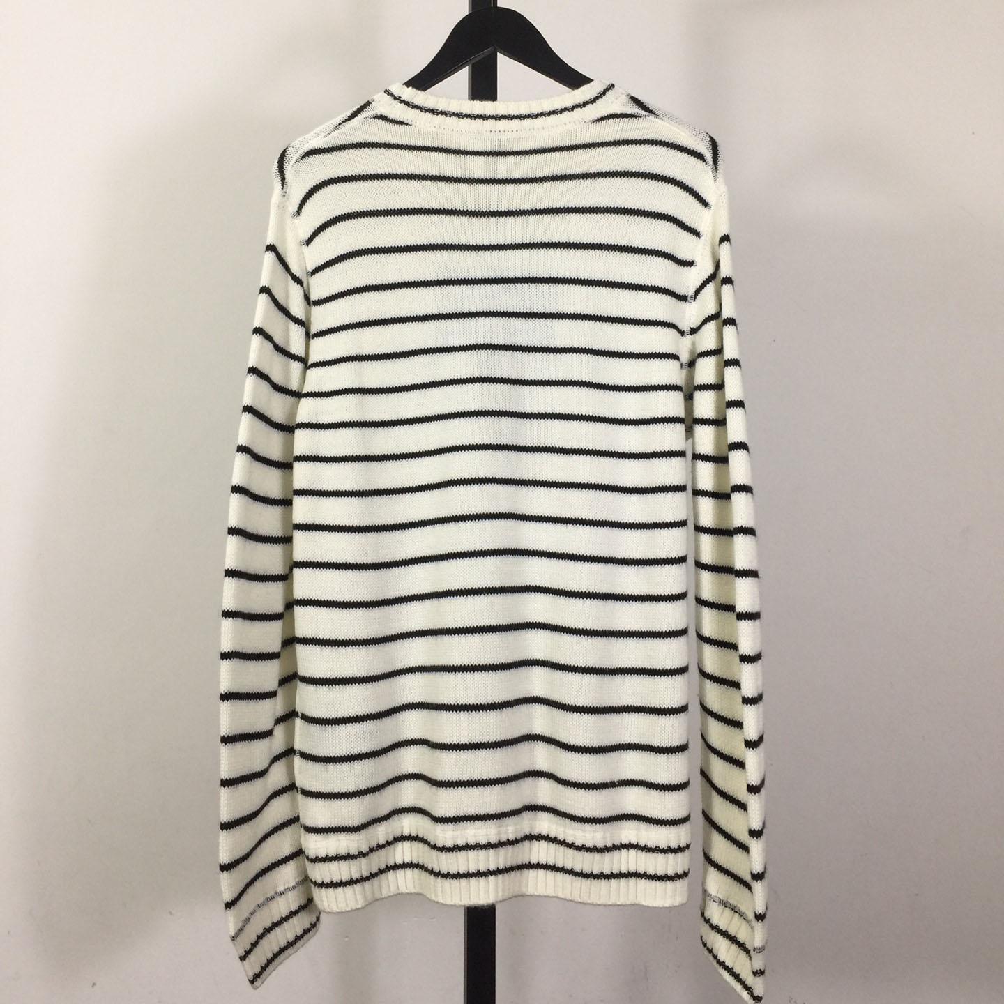 Prada Intarsia-logo Striped Cashmere Jumper - EUR FASHION