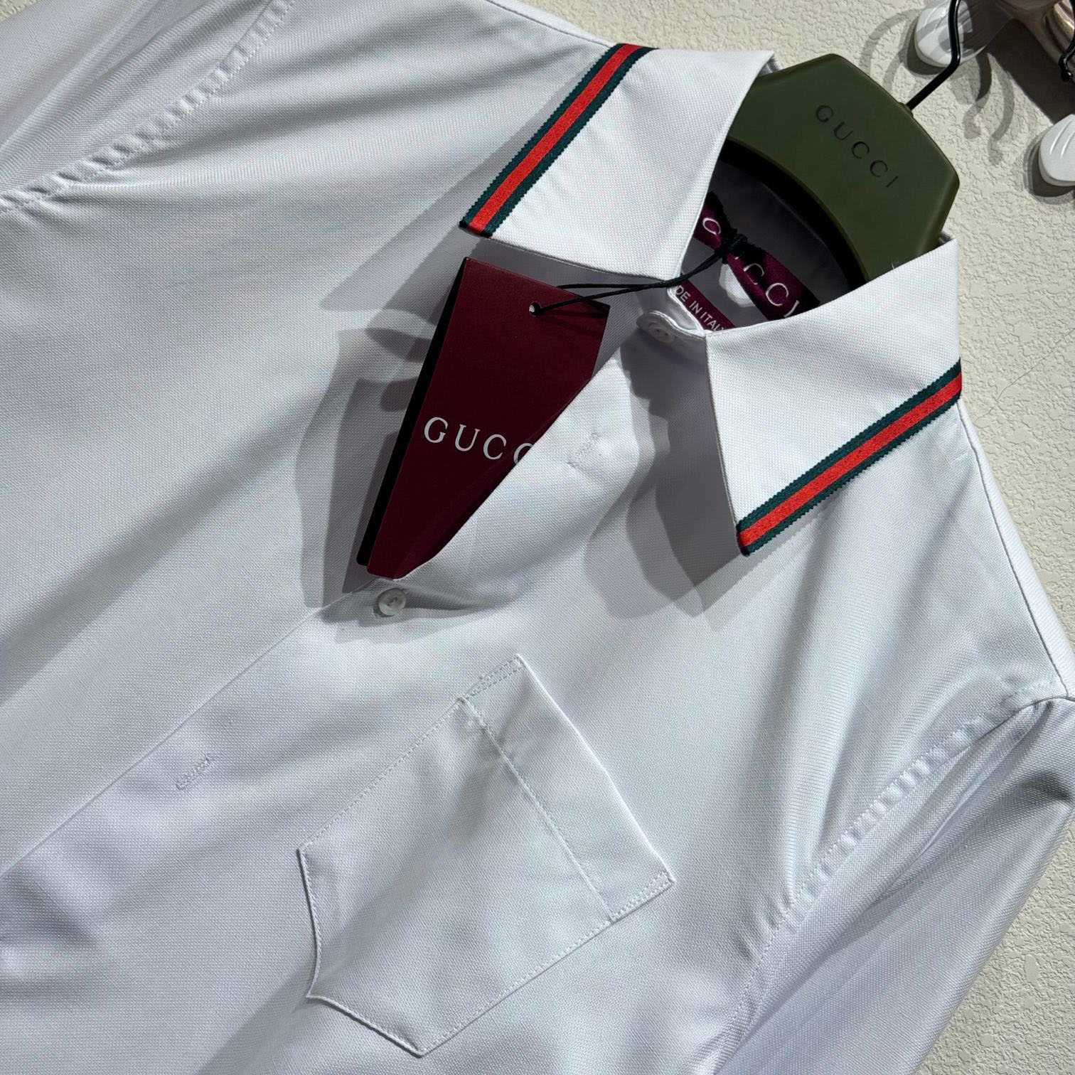 Gucci Oxford Cotton Shirt With Web - EUR FASHION