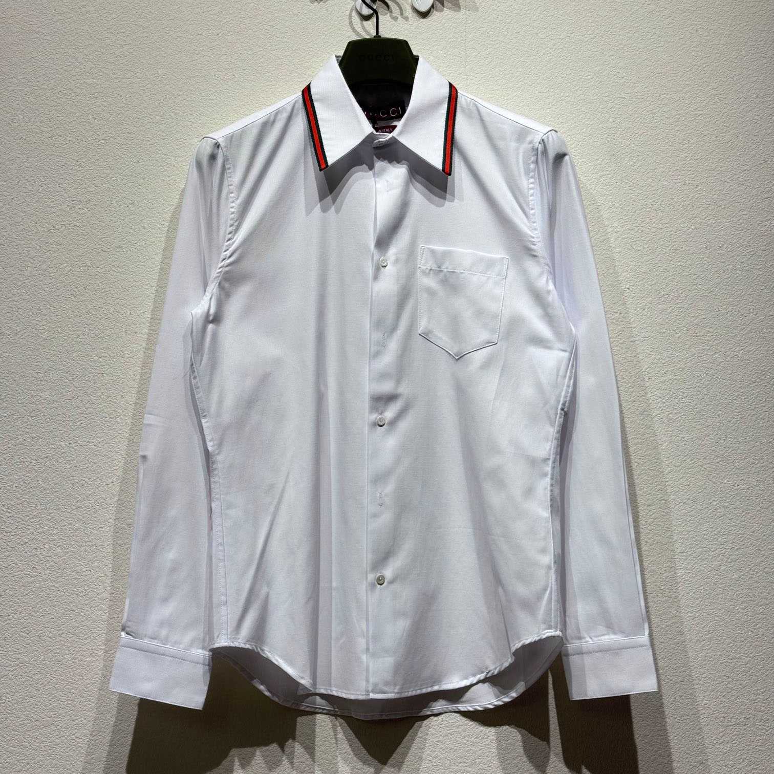 Gucci Oxford Cotton Shirt With Web - EUR FASHION