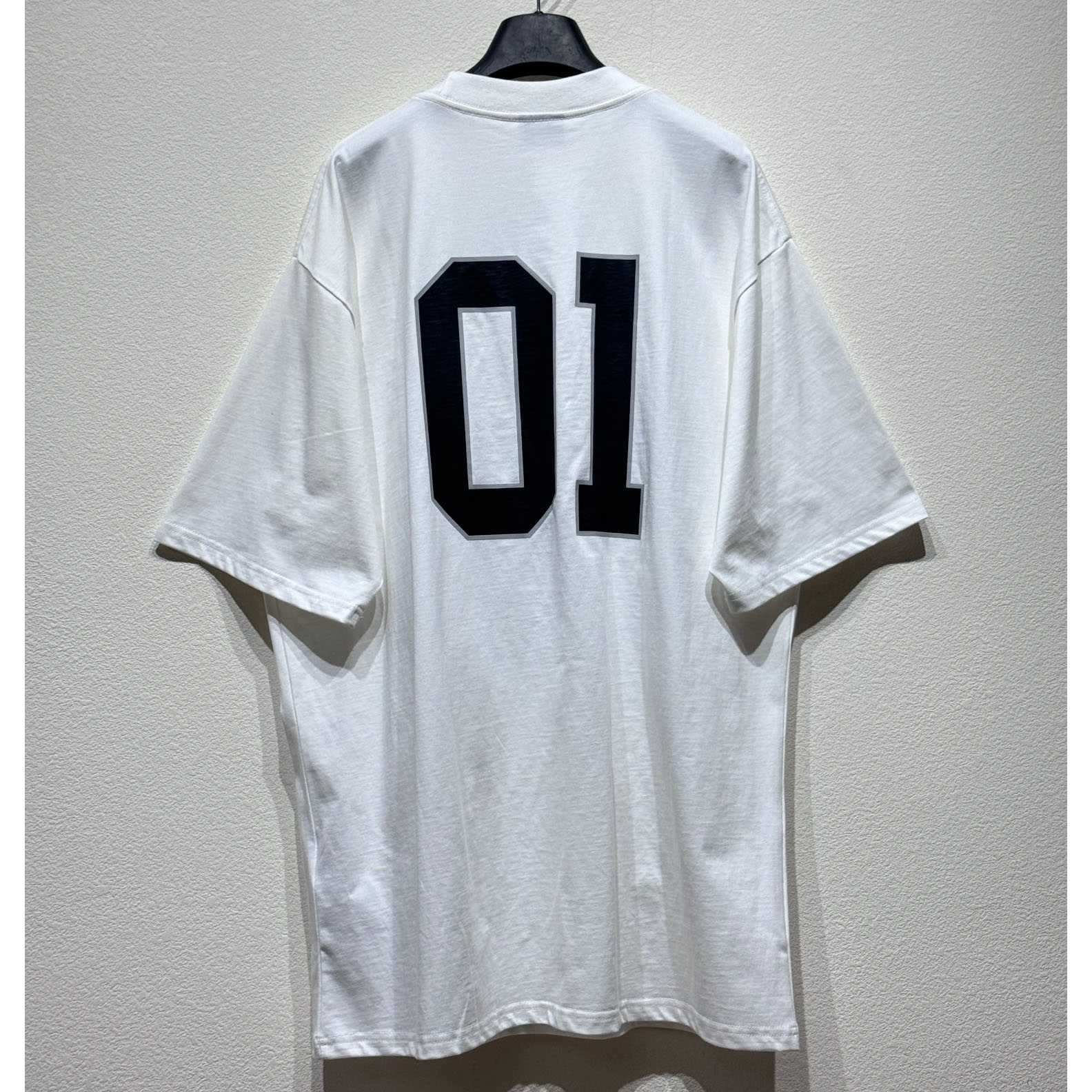 Balenciaga Basketball Series - Oversized T-Shirt In Off White - EUR FASHION