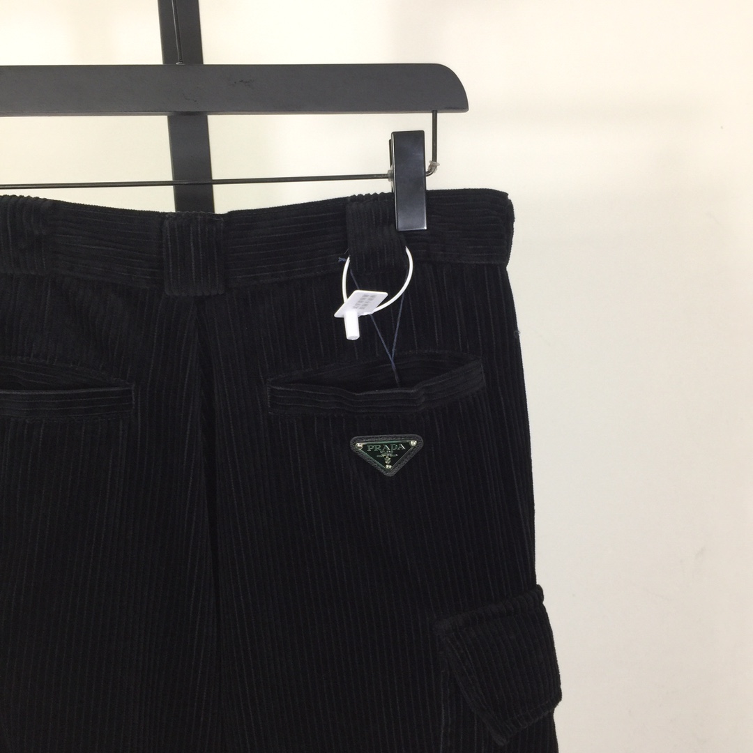 Prada Corduroy Pants With Cargo Pockets - EUR FASHION