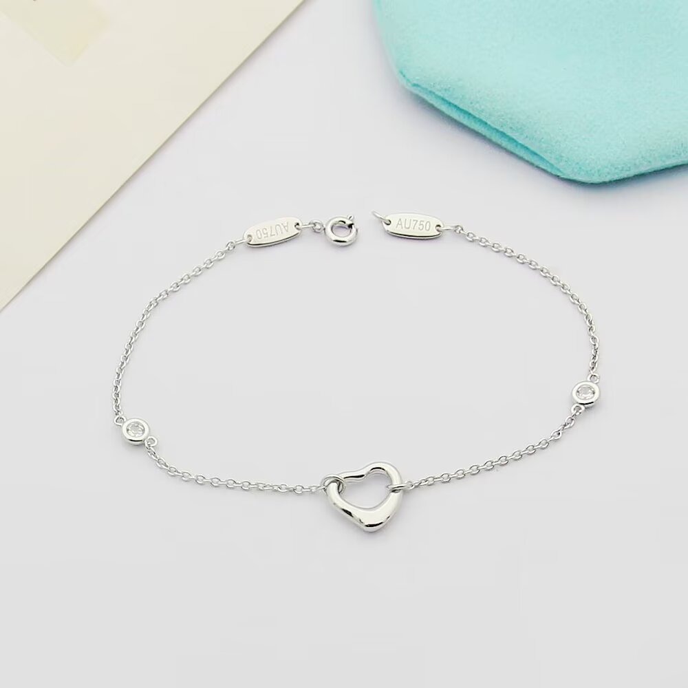 Tiffany & Co. Elsa Peretti® Diamonds by the Yard® Open Heart Bracelet - EUR FASHION