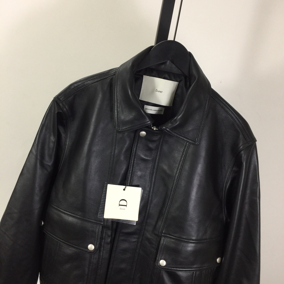 Dunst Relaxed Fit Leather Jacket - EUR FASHION